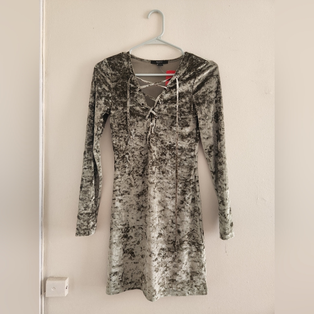Velvet Olive Green Dress Forever 21
